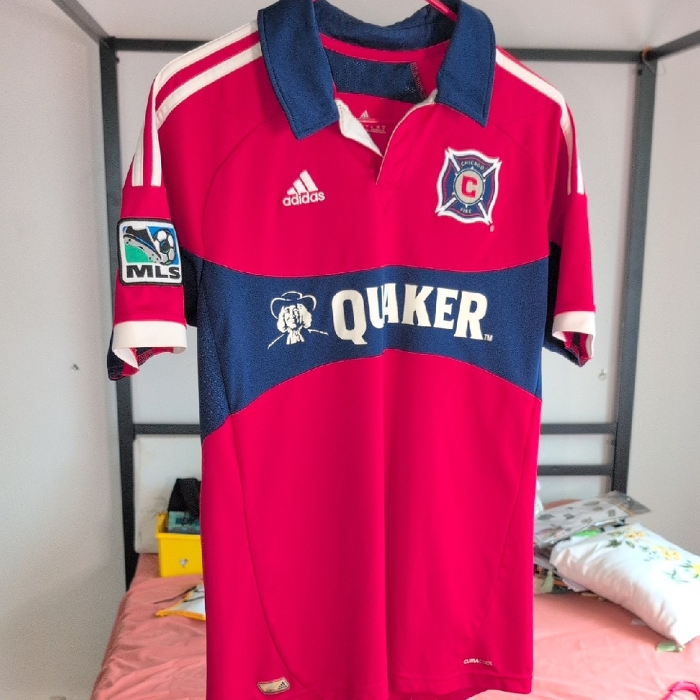 Adidas Red and Navy Soccer Jersey